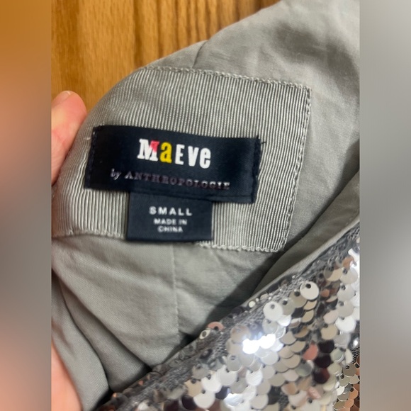 Maeve one shoulder silver sequin midi dress anthropologie - Picture 10 of 14